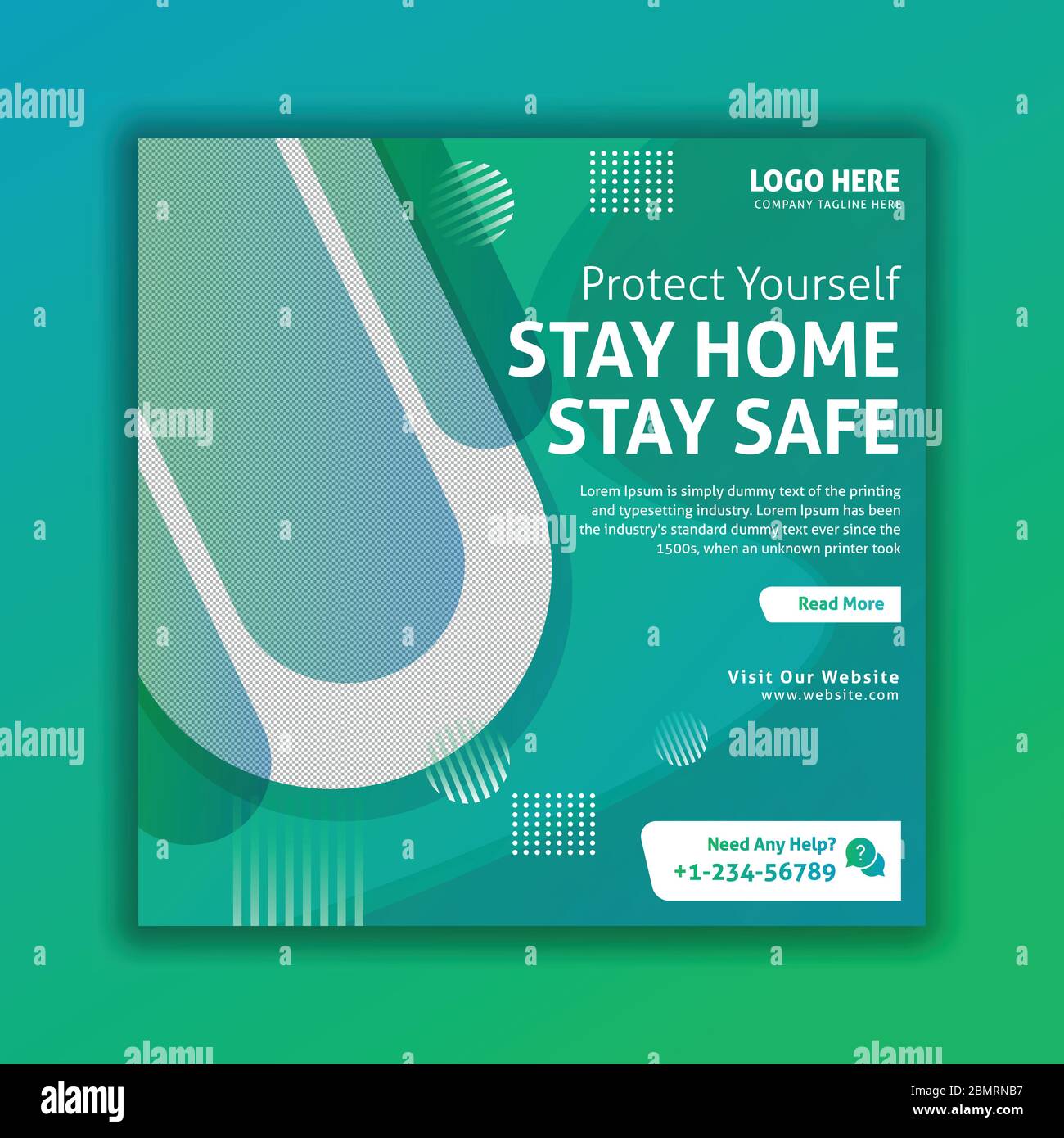 Covid-19 Coronavirus Social Media Banner Template, Medical Health Social Media Banner über Coronavirus, Social Media Banner Vektor Vorlage Stock Vektor