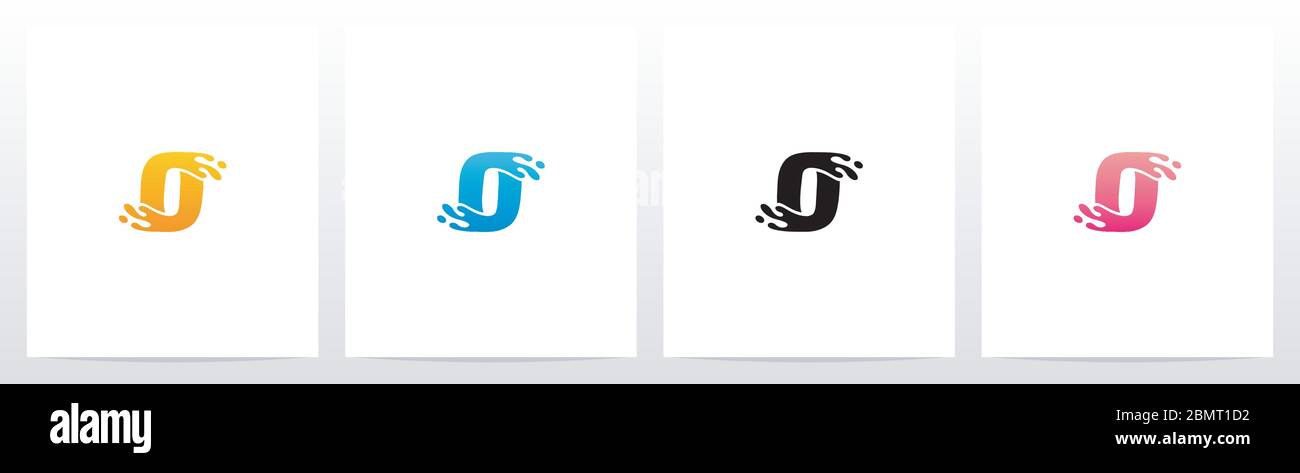 Wasserspritzer auf Buchstabe Logo Design O Stock Vektor