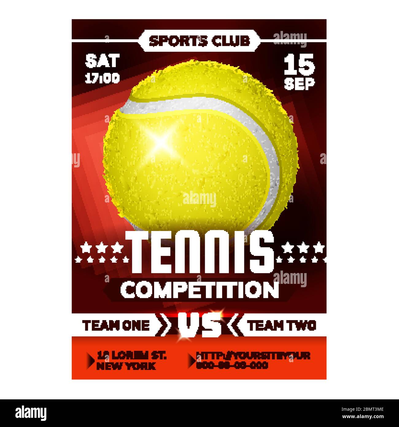 Tennis Sport Club Creative Werbung Poster Vektor Stock Vektor