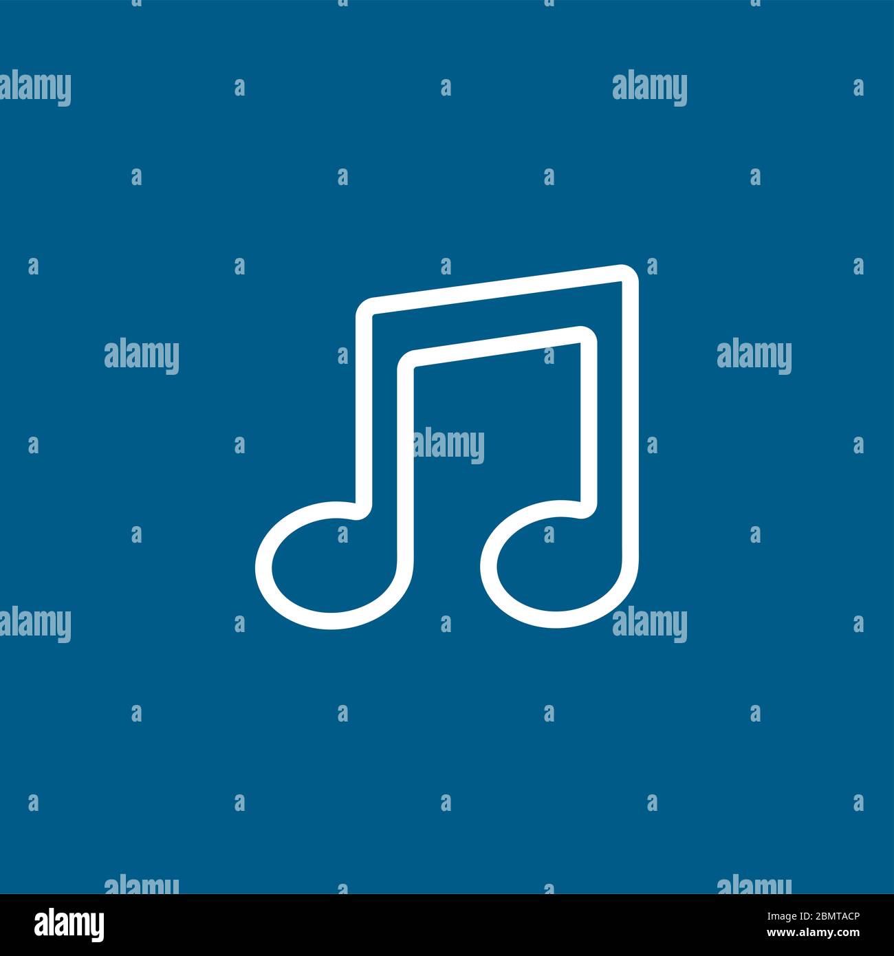 Symbol Für Die Musiknotizlinie Auf Blauem Hintergrund. Blaue Flache Vektorgrafik. Stockfoto