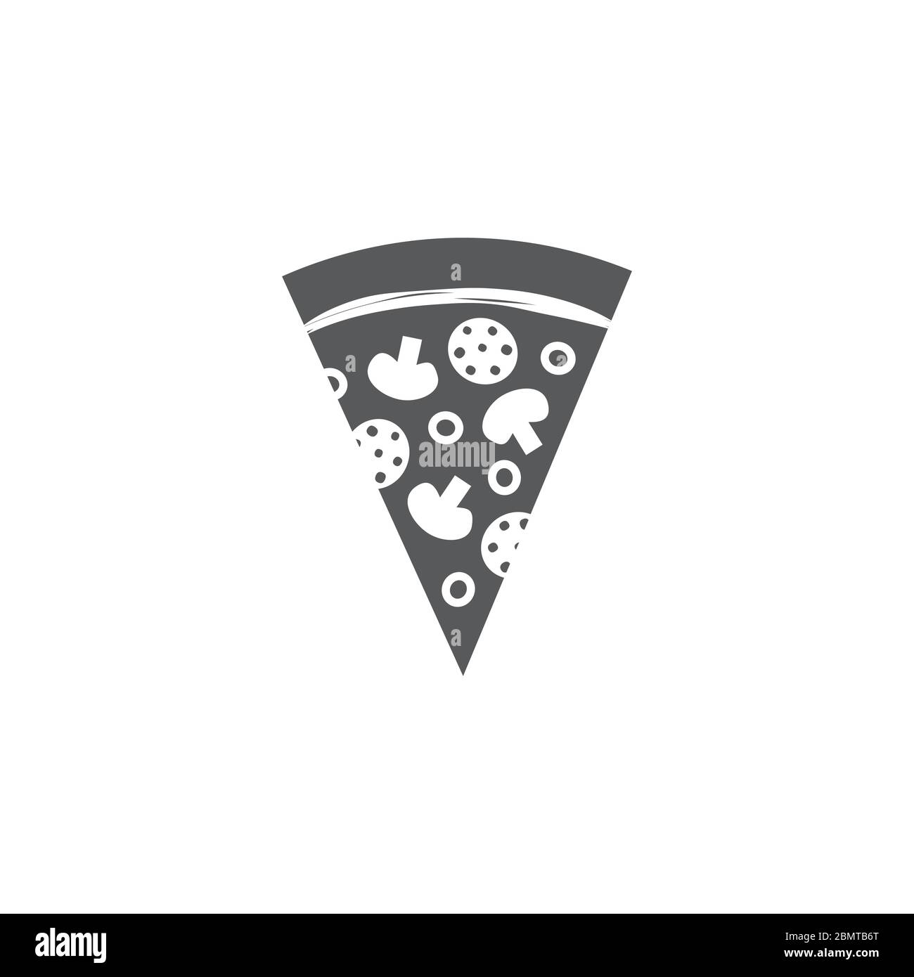 Pizza Slice Symbol auf weißem Hintergrund Stock Vektor