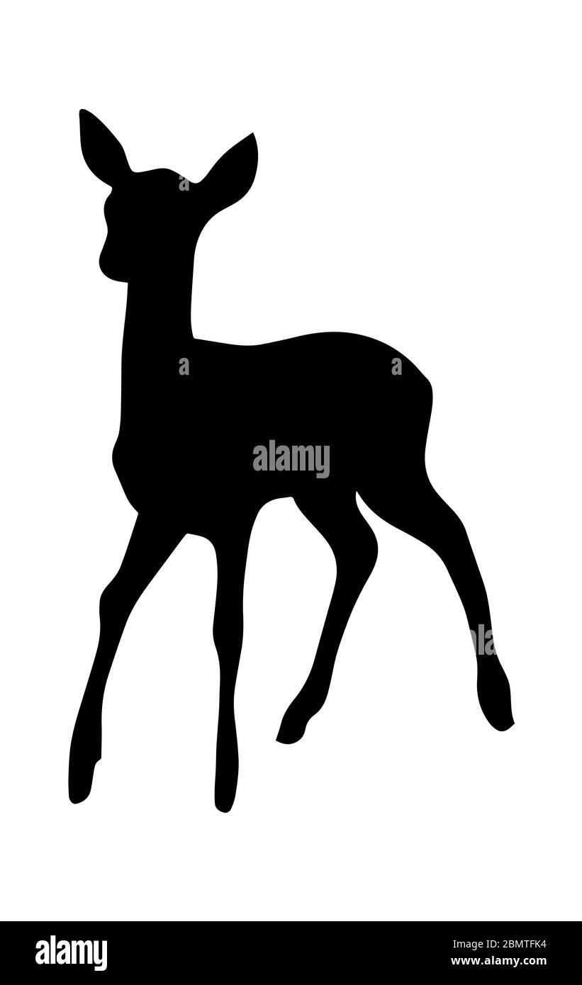 Silhouette von Maral auf weißem Hintergrund Stockfoto