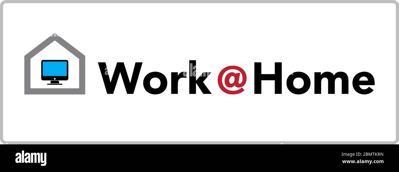 Arbeiten Sie zu Hause. Coronavirus Covid-19, Quarantäne Motivationsausdruck. Vektor-eps10 Stock Vektor