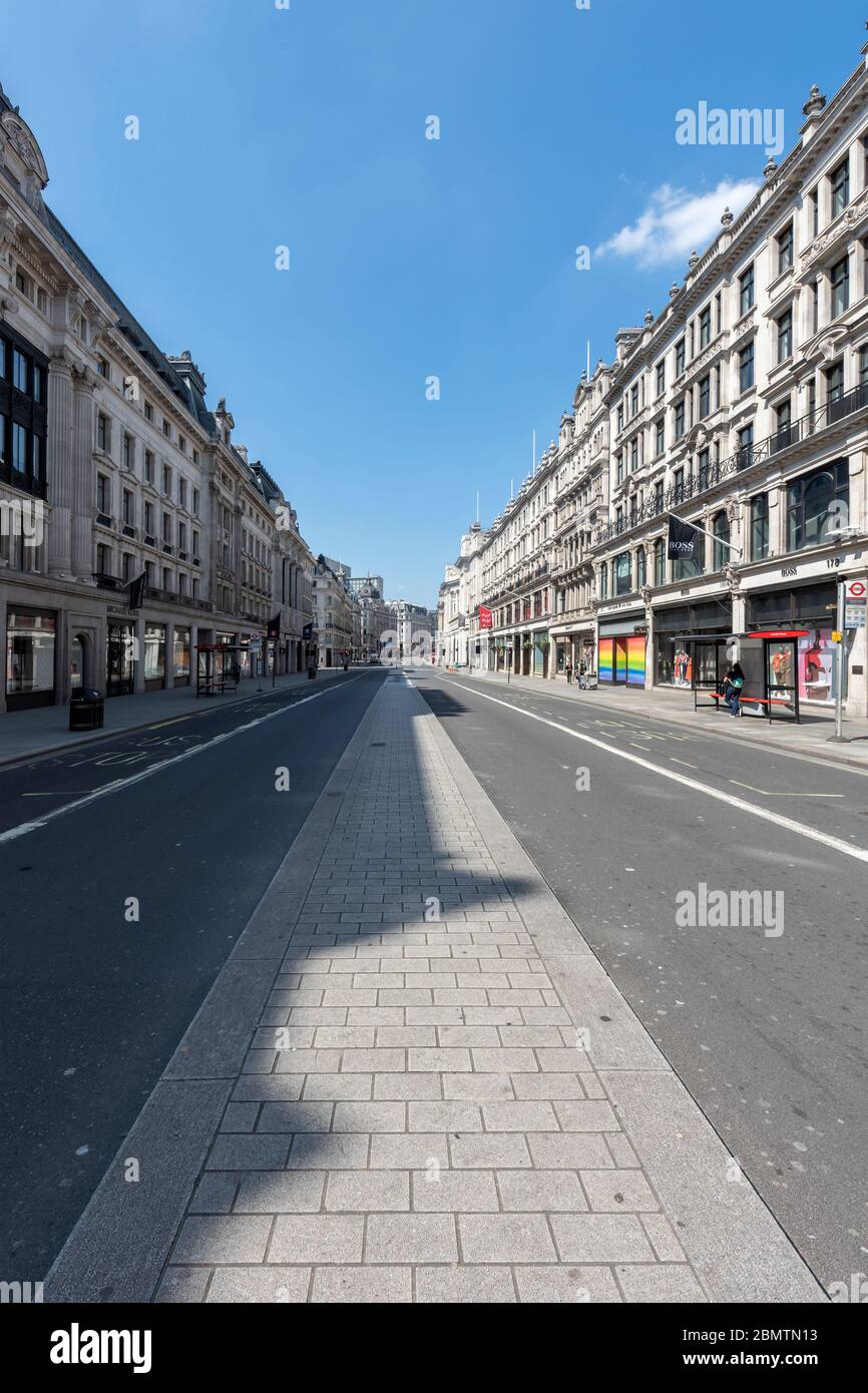 Regent Street, London - Während Der Covid-19-Sperrung Leer Stockfoto