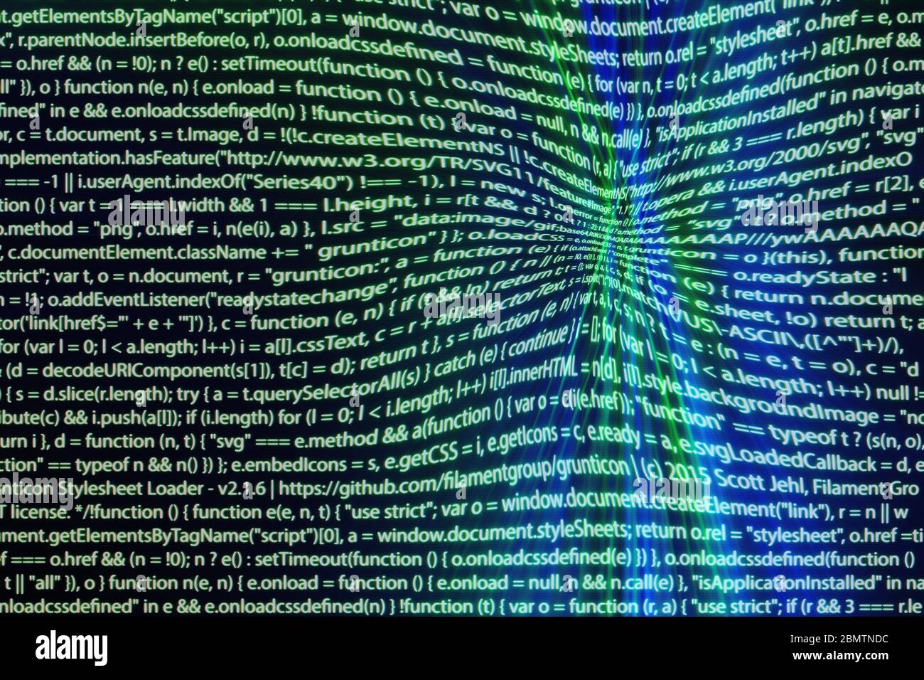 Zusammenfassung des digitalen Codes Stockfoto