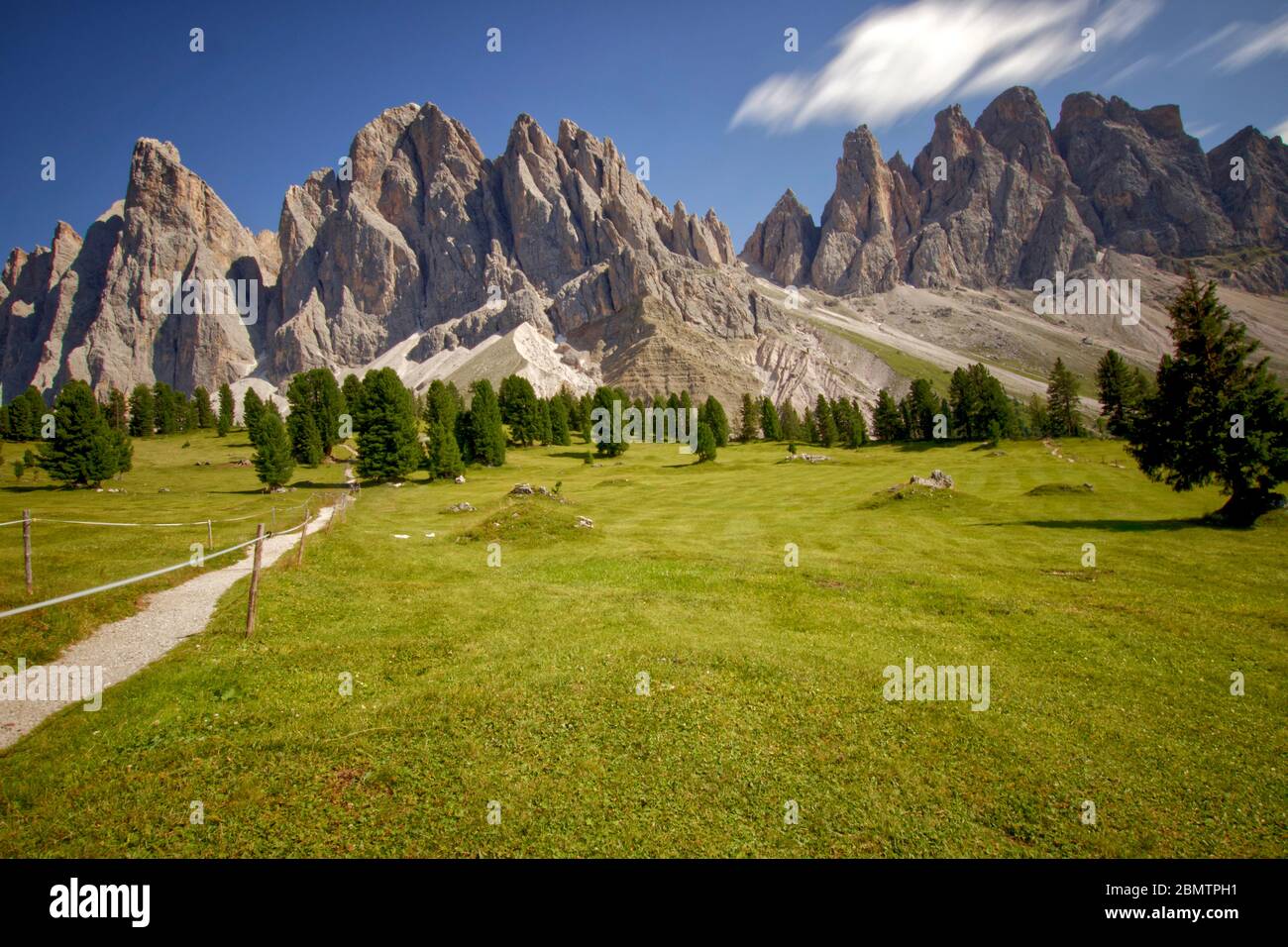 Geislergruppe, Dolomiten, Naturpark Puez-Geisler, Europa Stockfoto