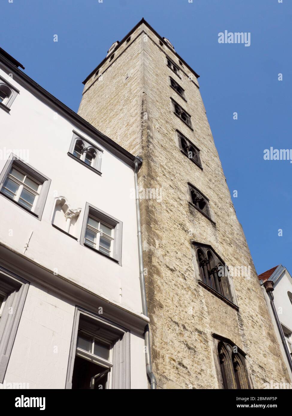 Regensburg, Altstadt, Goldener Turm, UNESCO Welterbe, Bayern, Deutschland Stockfoto