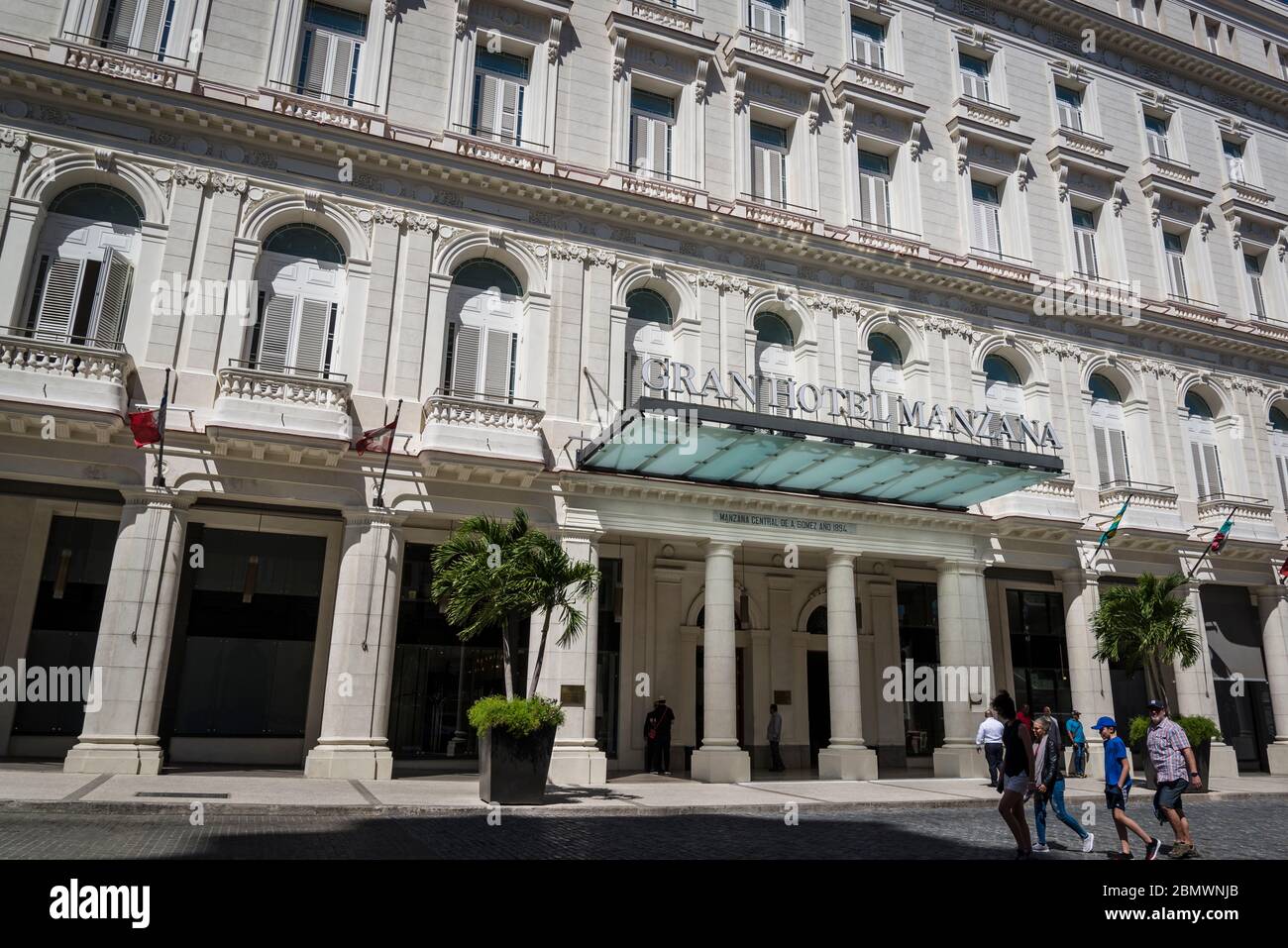 Das Gran Hotel Manzana Kempinski La Habana ist ein Luxushotel im historischen Gebäude Manzana de Gomez, Parque Central, Havanna, Kuba Stockfoto