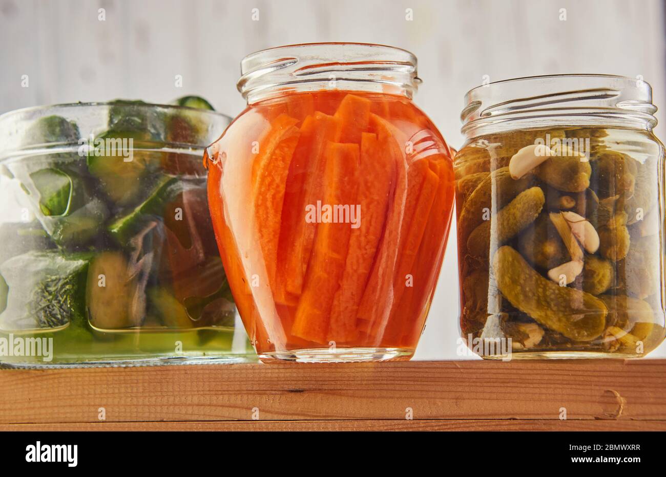 Fermentierte konservierte vegetarische Küche Konzept Stockfoto
