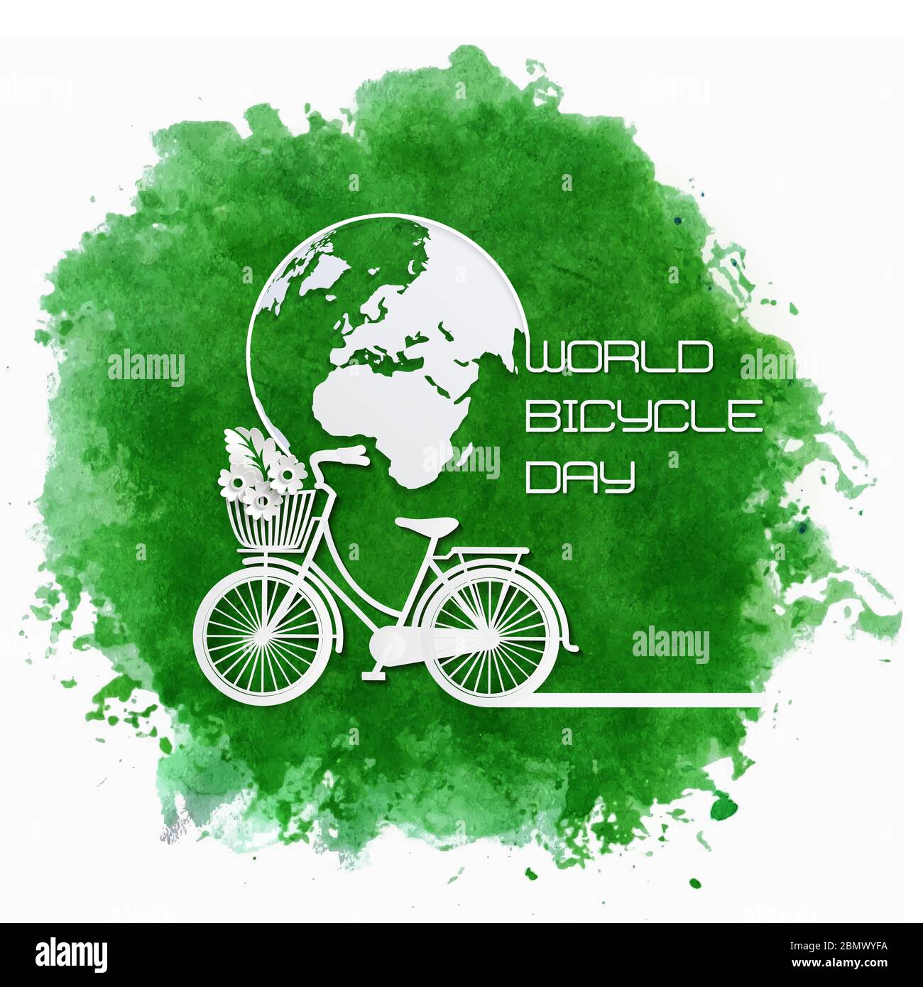 Fahrrad Und Globe Welt Fahrrad Tag Stockfoto