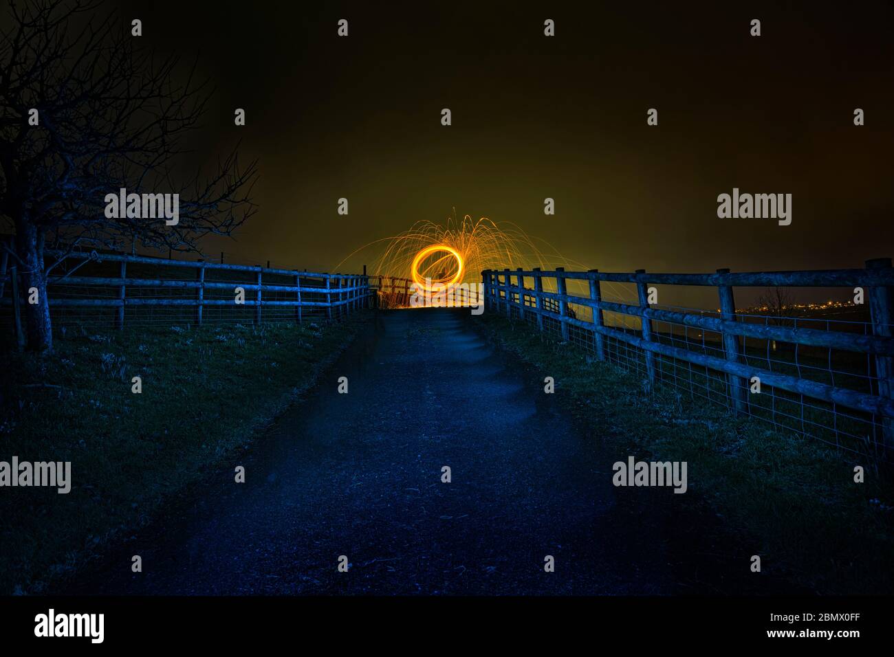 Lichtmalerei Fotografie mit farbigen Lichtern Stockfoto