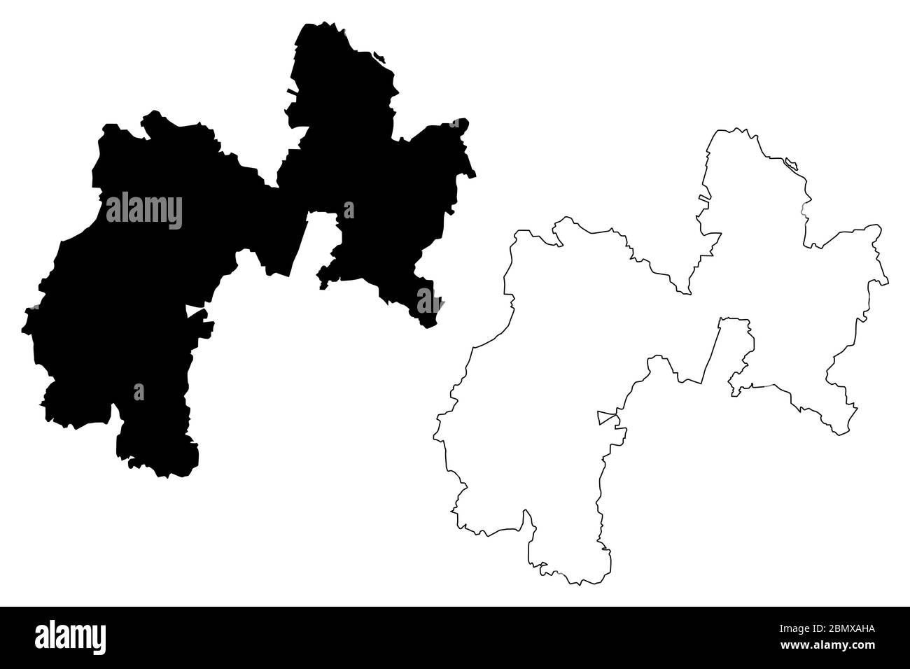 Changzhou Stadt (Volksrepublik China, Provinz Jiangsu) Karte Vektorgrafik, Skizze der Stadt Changchow Karte Stock Vektor