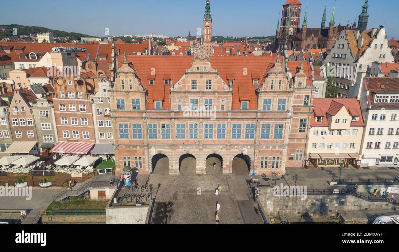 Grünes Tor Zum Eingang Der Altstadt Von Danzig Polen Stockfoto