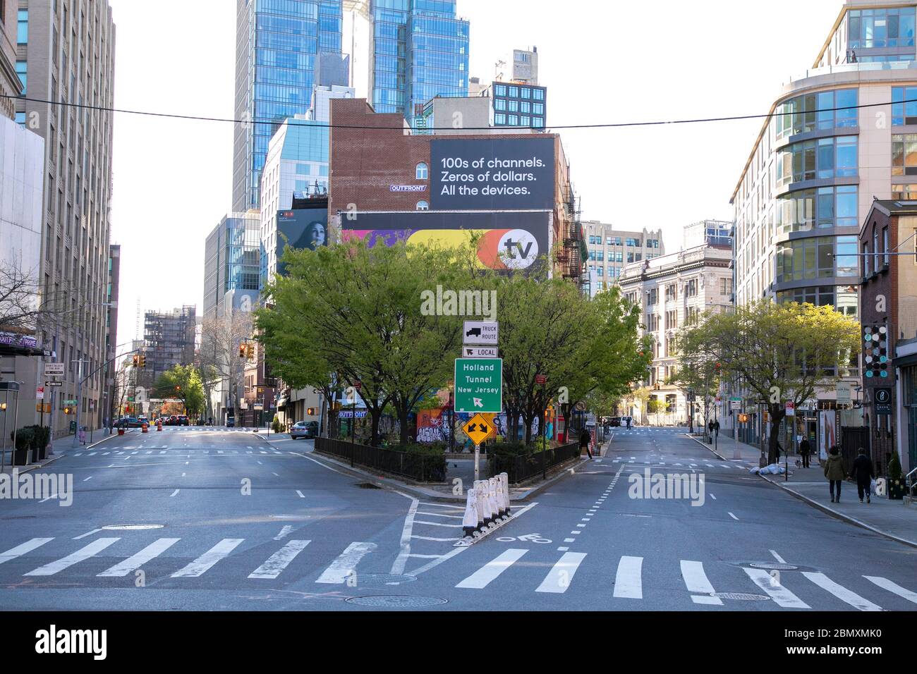 Die leeren Straßen von Soho, New York City. Stockfoto