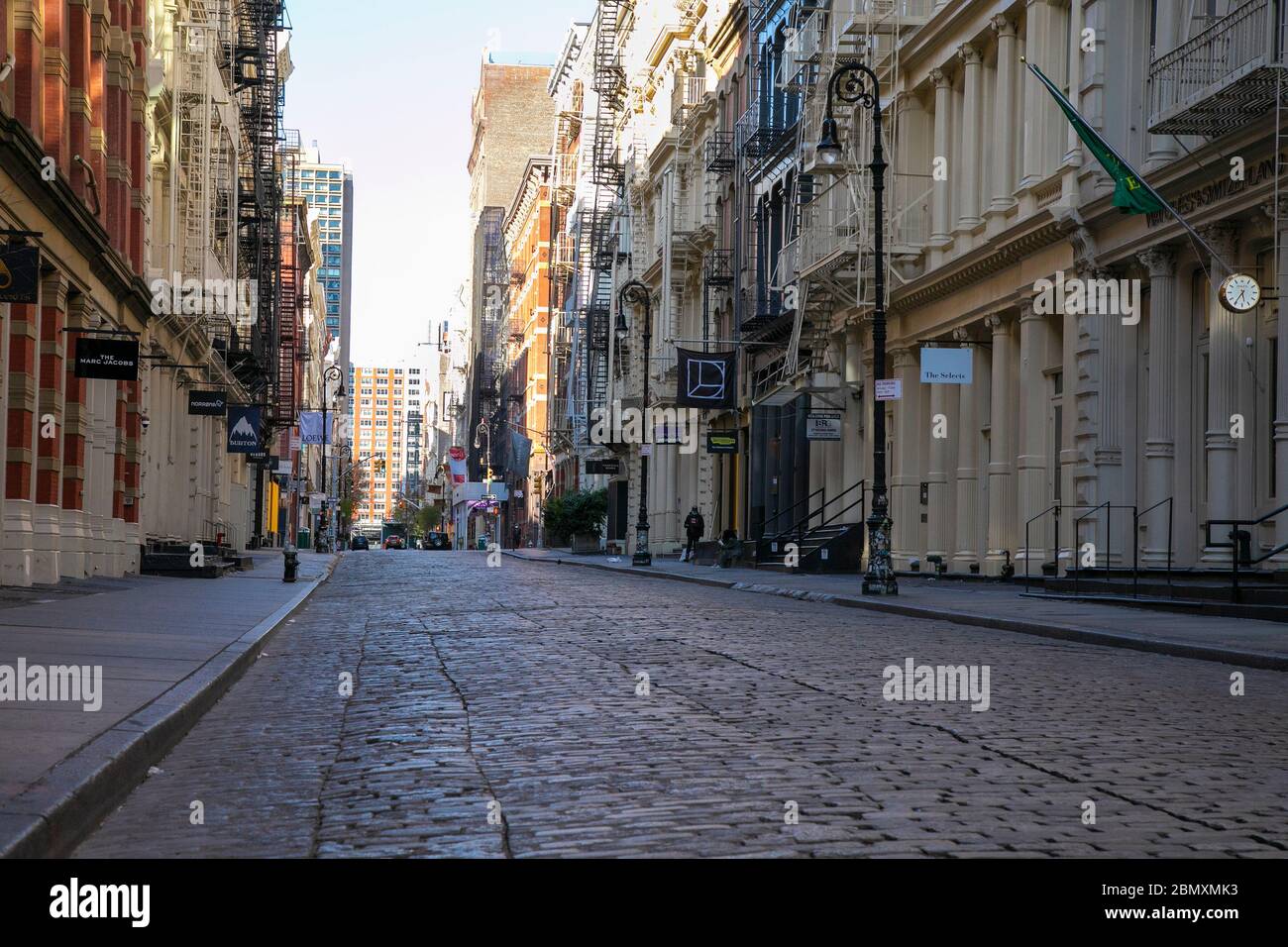 Die leeren Straßen von Soho, New York City. Stockfoto