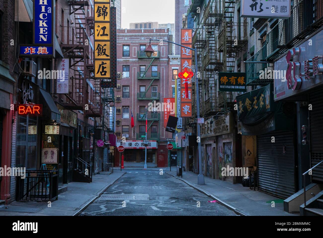 Straße in Chinatown, New York City. Stockfoto