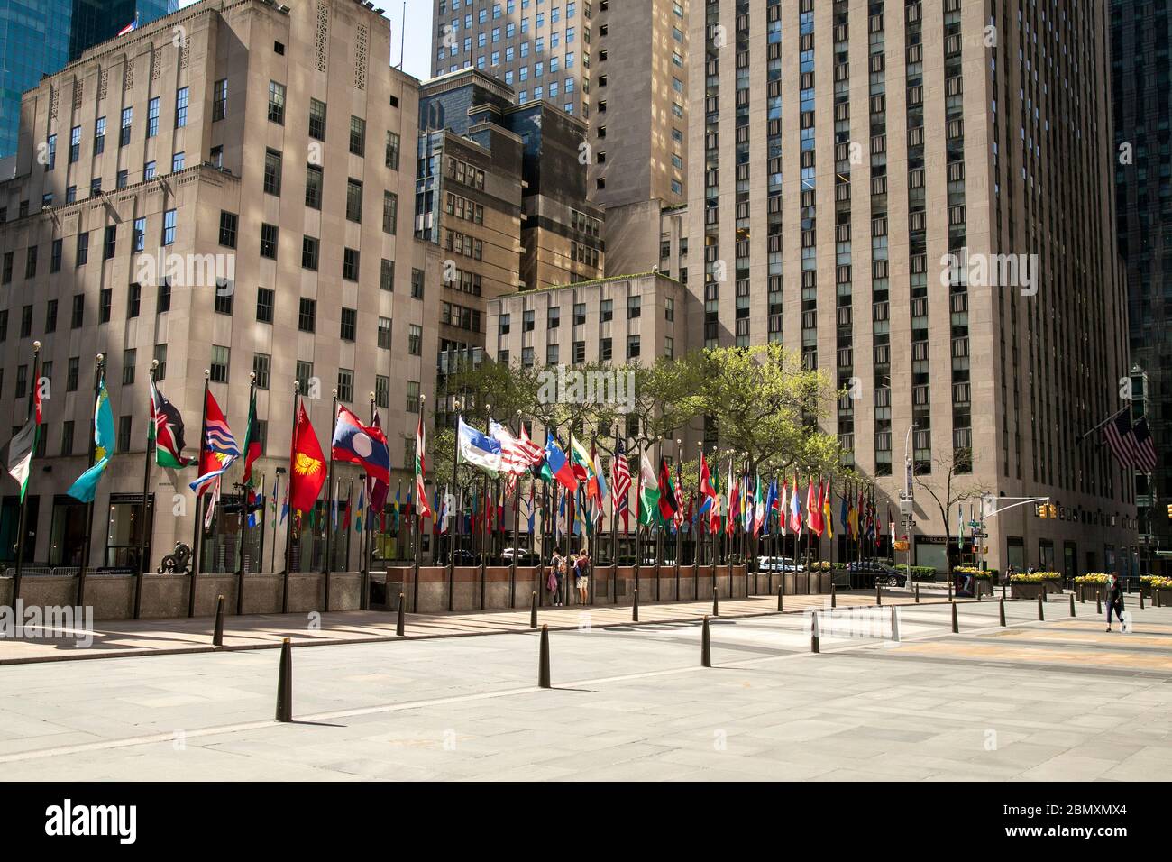 Rockefeller Center während der Coronavirus-Pandemie in New York City leer. Stockfoto