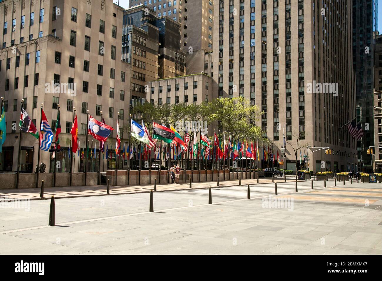 Rockefeller Center während der Coronavirus-Pandemie in New York City leer. Stockfoto