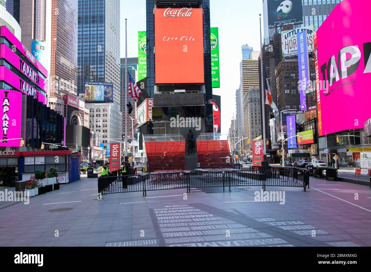 Times Square Ruhe während der Coronavirus-Pandemie. Stockfoto