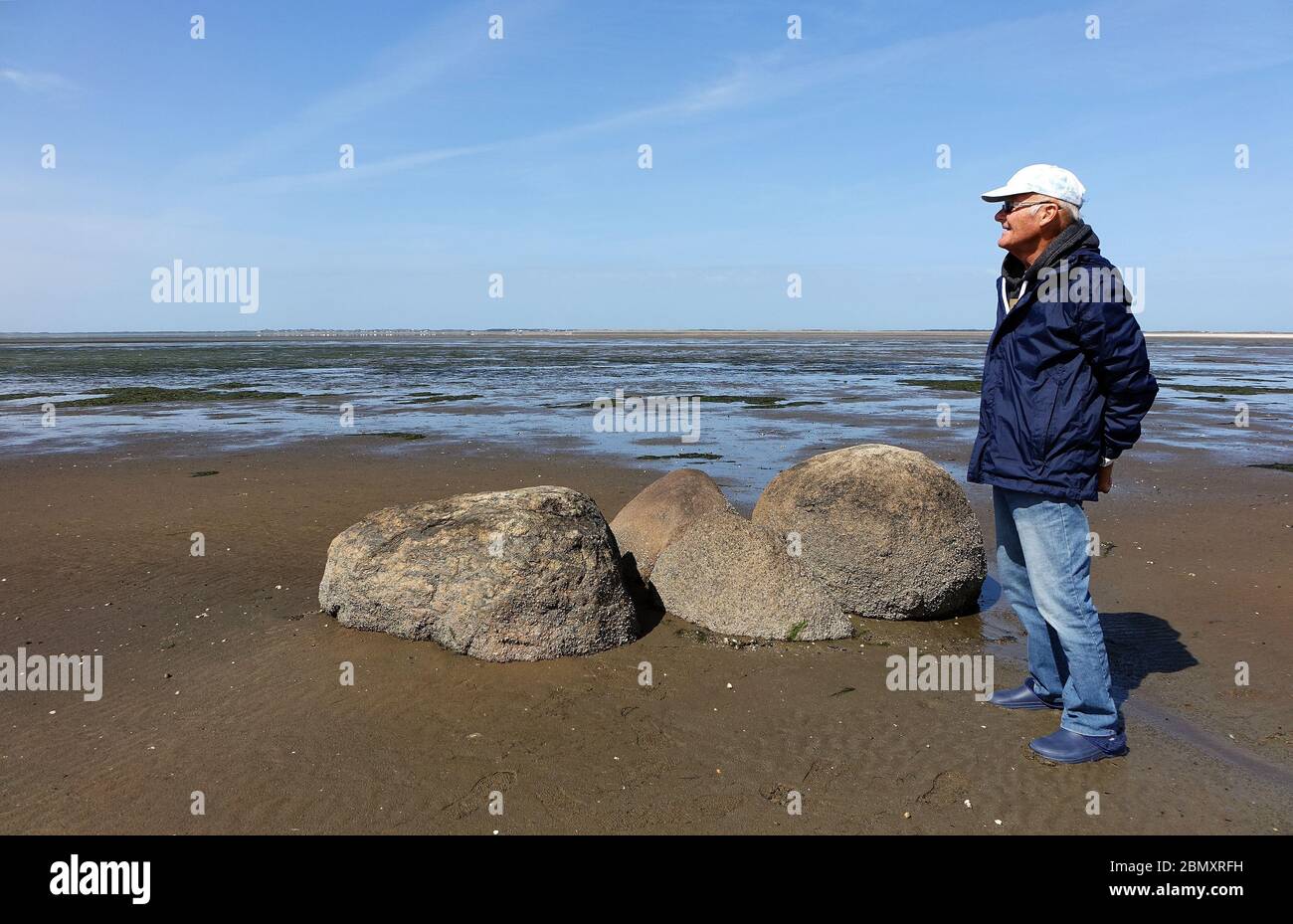 Das Wattmeer bei Ebbe an der Sylter Küste Stockfoto