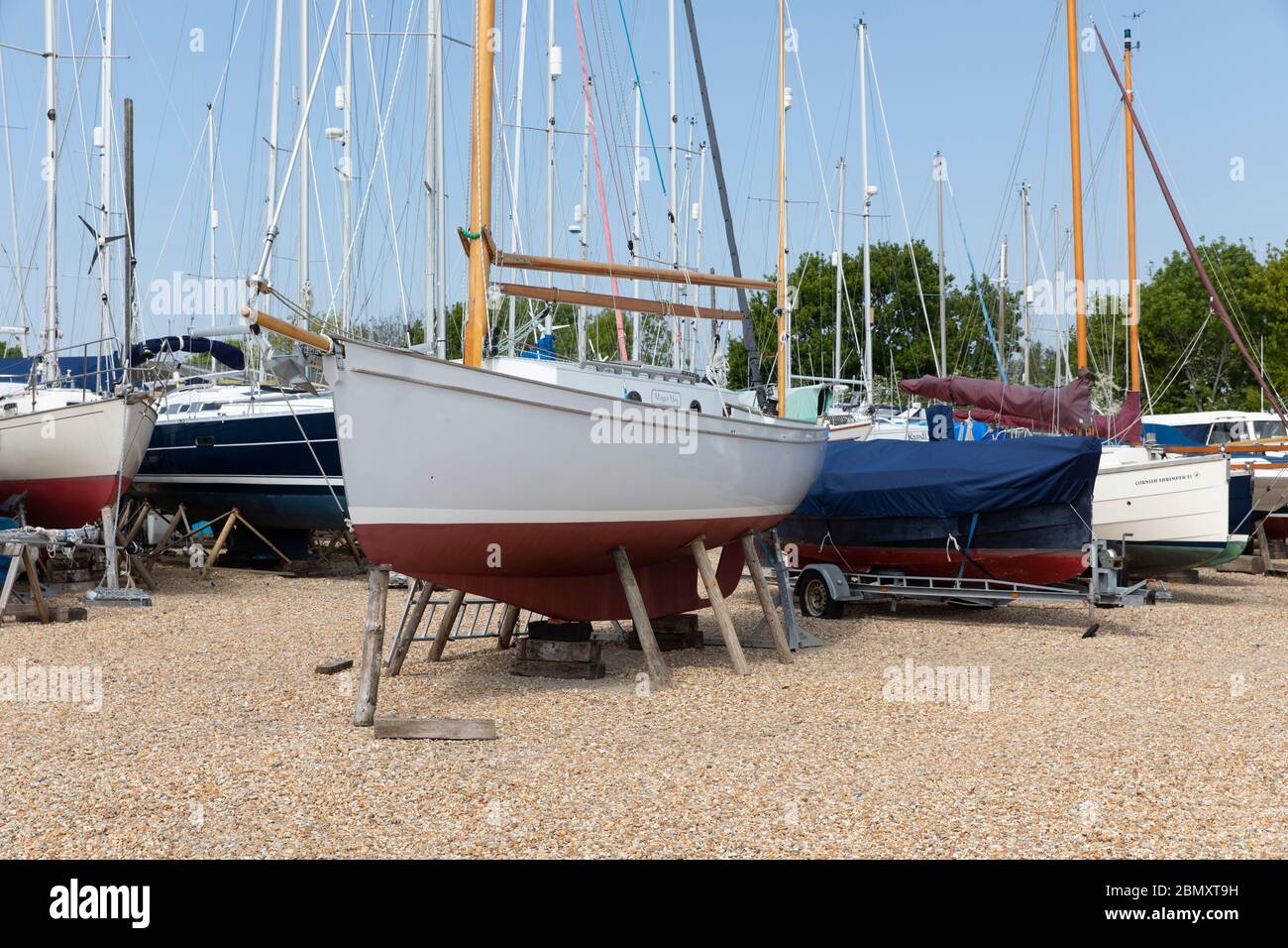 Mitarbeiter, die in der britischen Werft arbeiten Stockfoto