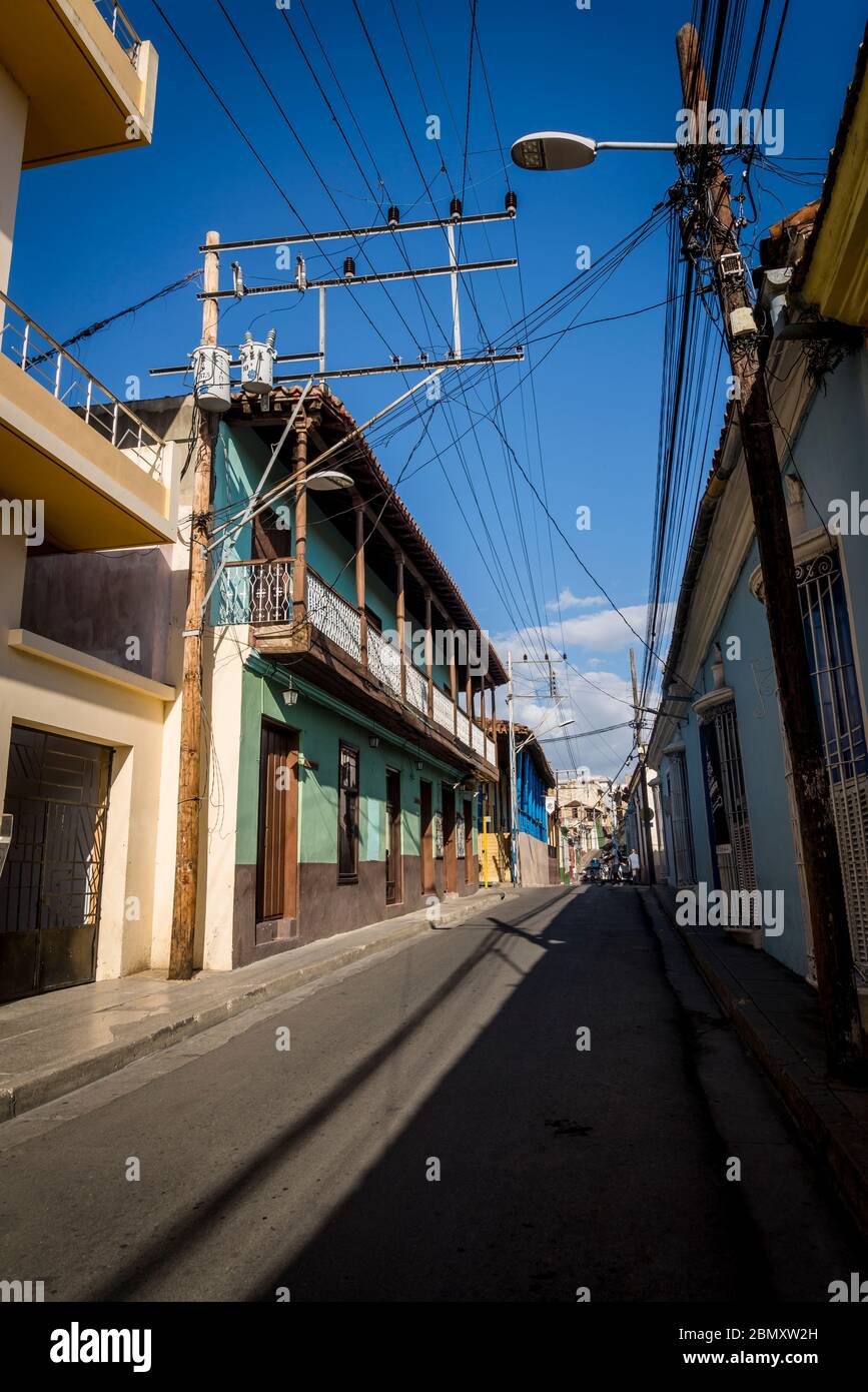 Calle Heredia, eine Straße für Unterhaltung, Santiago de Cuba, Kuba bekannt Stockfoto
