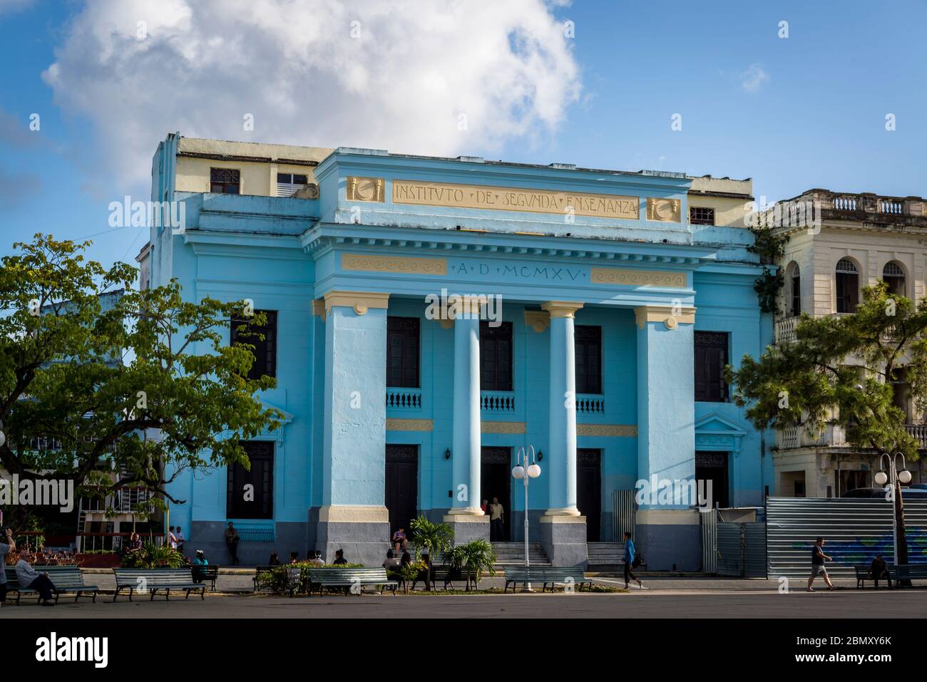 Institut für Sekundarbildung, Parque Vidal, der Hauptplatz, Santa Clara, Kuba Stockfoto