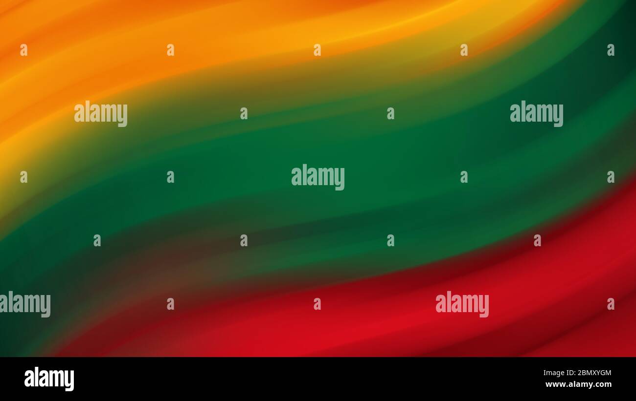 Zusammenfassung Nationalflagge Litauens. Flagge Litauens. Hintergrund Stockfoto