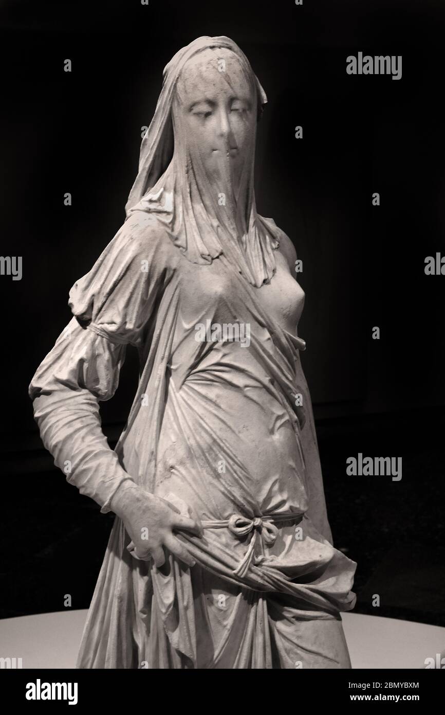 Verschleierte Frau (Allegorie des Glaubens) Anfang bis Mitte 1700 Antonio Corradini, Italien italienischen Bildhauer. Stockfoto
