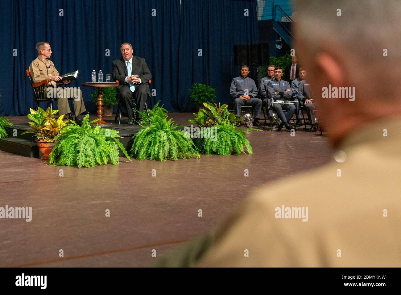 Am 11. November 2019 hielt der US-Außenminister Michael Pompeo eine Rede und nahm an einer Fragerunde in der Zitadelle in Charleston, South Carolina, Teil, in der er über Themen der Außenpolitik und der nationalen Sicherheit diskutierte. Stockfoto