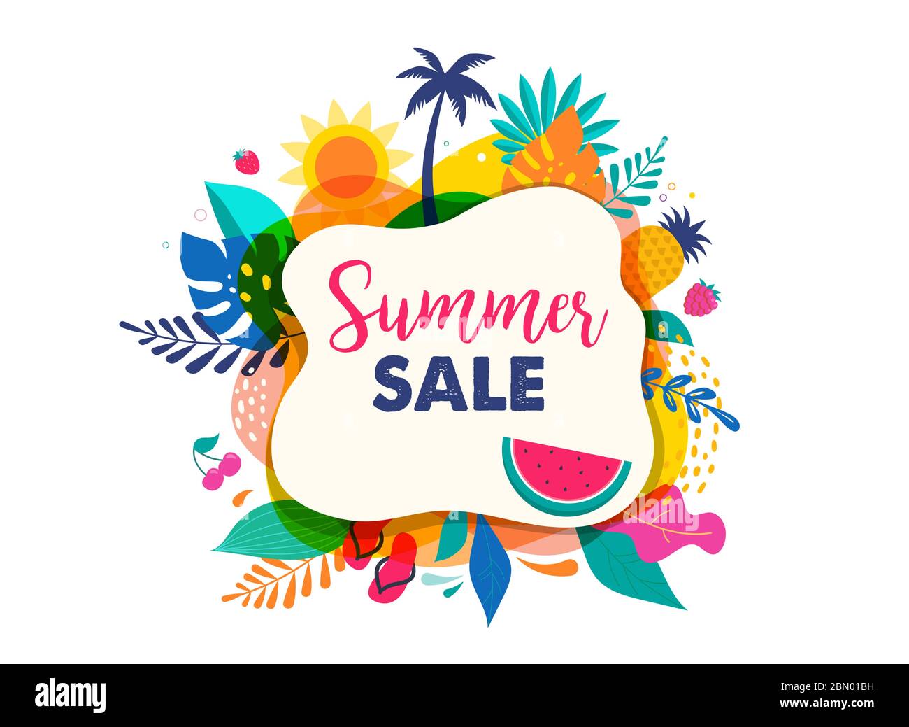 Hallo Sommer abstrakten Hintergrund, Sommer Sale Banner, Poster-Design. Vektorgrafik Stock Vektor