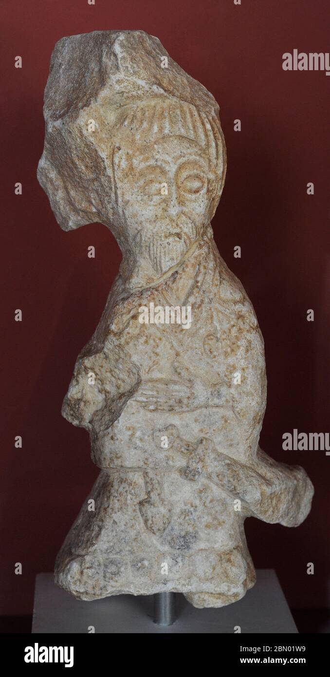 Figur eines kroatischen Würdenträgers, 11. Jahrhundert. Museum der kroatischen archäologischen Denkmäler, Split, Kroatien. Stockfoto