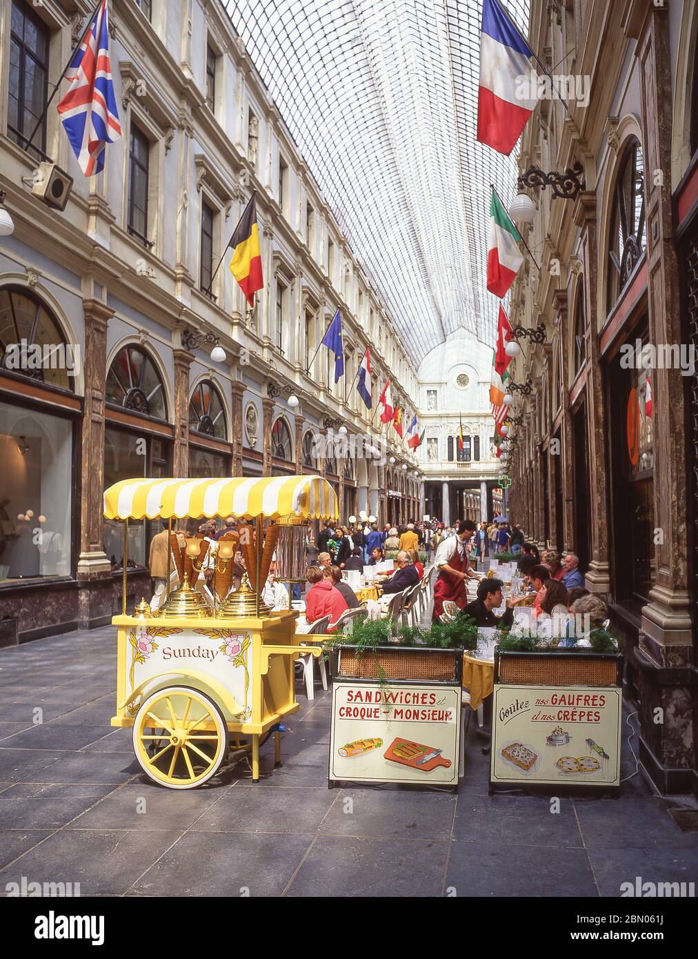 Galeries Royales Shopping Gallery, Bruxelles-Ville, Stadt Brüssel (Bruxelles), Region Brüssel-Hauptstadt, Königreich Belgien Stockfoto