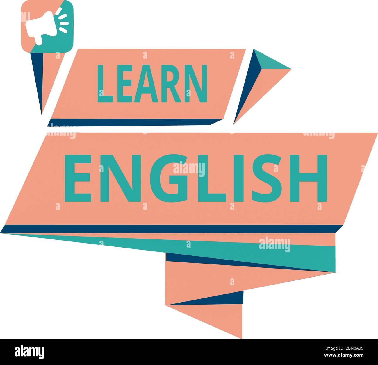 Konzeptionelle Handschrift zeigt Englisch lernen. Konzept Bedeutung Universelle Sprache Einfache Kommunikation und Verständnis viereckige abstrakte Form Horizont Stockfoto
