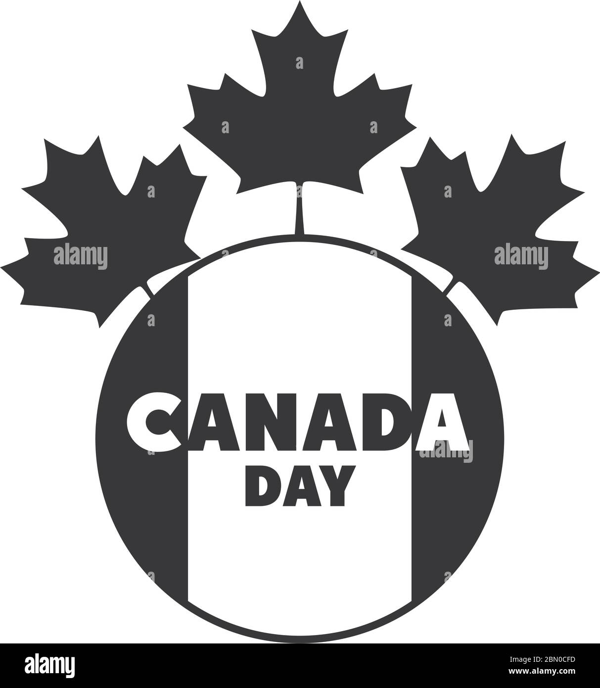 kanada Tag, kanadische Flagge und Ahorn Blätter Abzeichen Design Vektor Illustration Silhouette Stil Symbol Stock Vektor