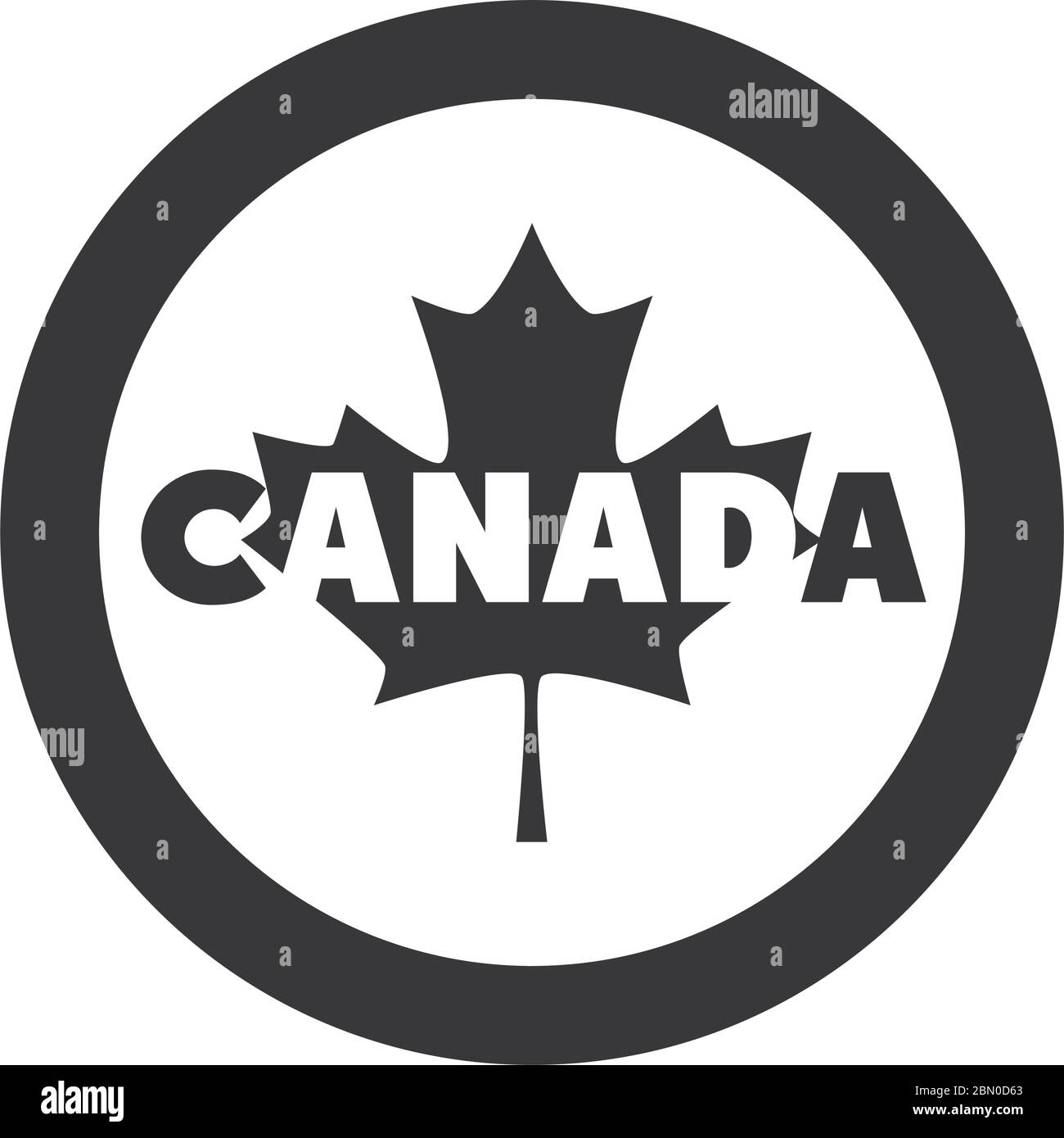 kanada Tag, Inschrift Ahorn Blatt Abzeichen Ornament Vektor Illustration Silhouette Stil Symbol Stock Vektor