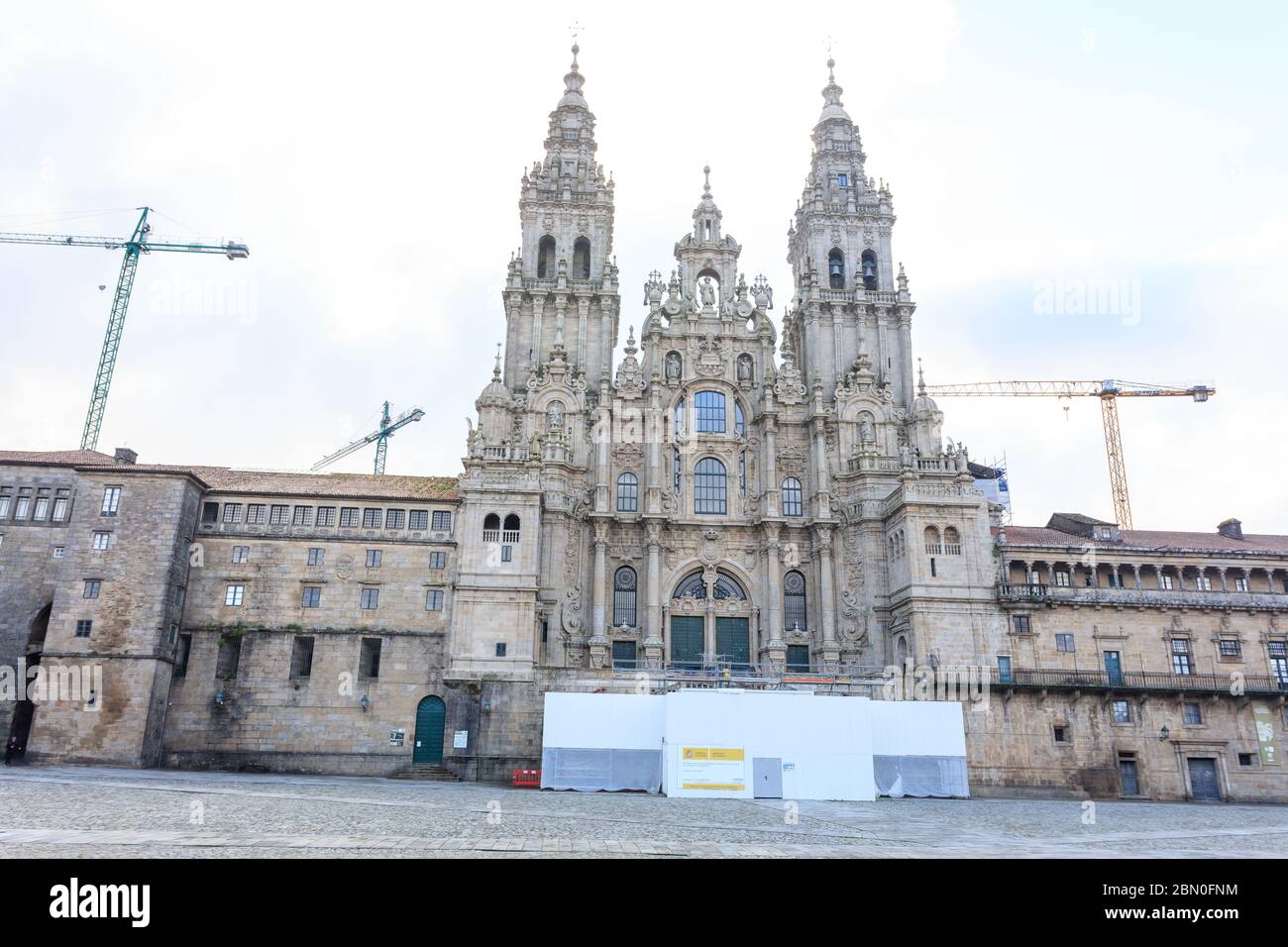 santiago de Compostela vacio covid 19 Stockfoto