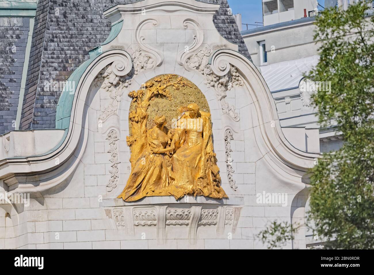 Detail des französischen Botschaftsgebäudes in Wien Österreich Stockfoto