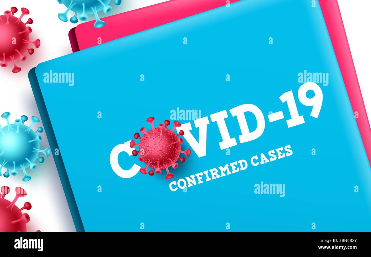 Covid-19 bestätigte das Vektordesign von Fällen. Covid-19 bestätigte Fälle Ordner Liste Bericht und Dokumente für neuartige Corona-Virus. Vektorgrafik. Stock Vektor