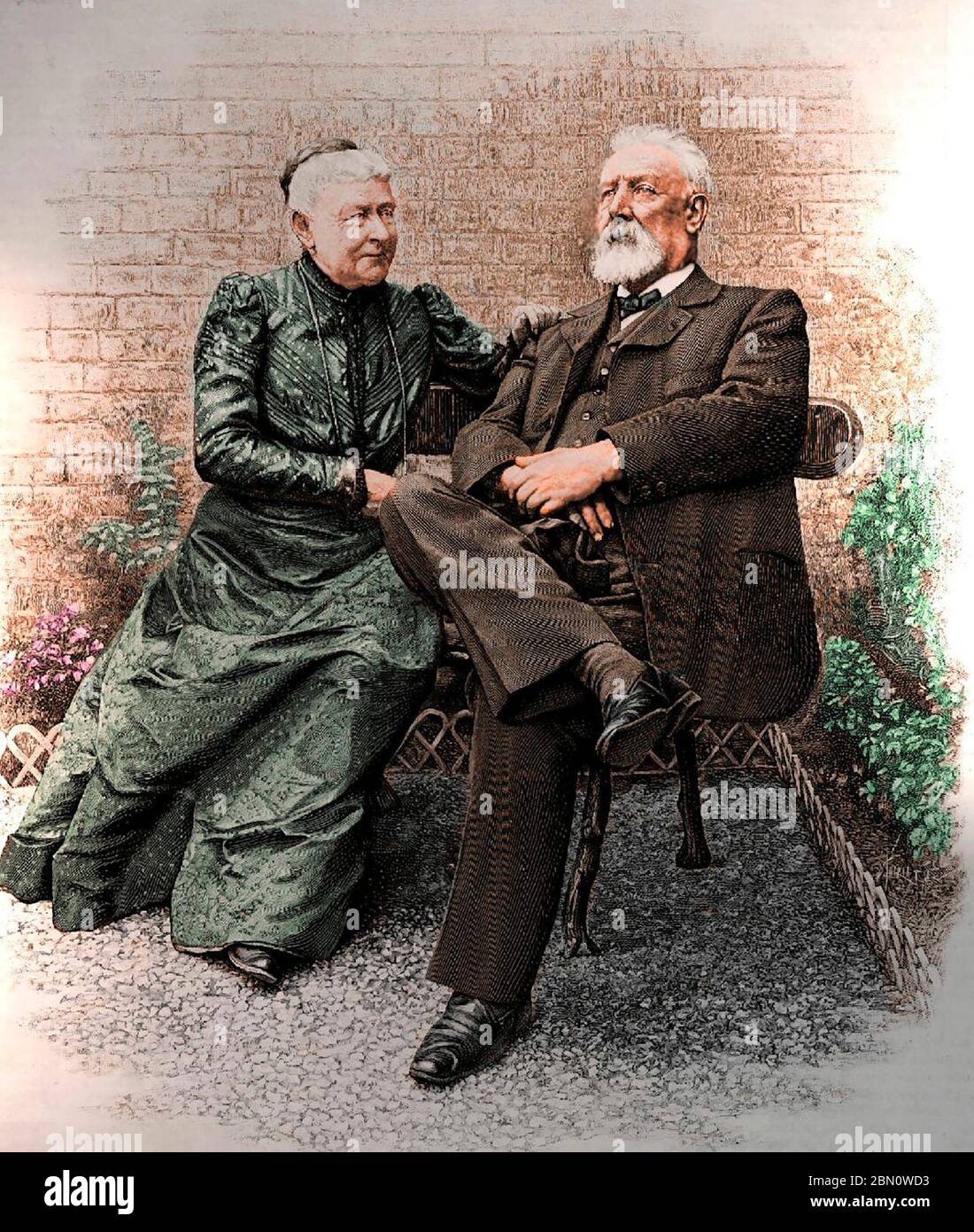 Jules Verne und Madame Verne um 1900 Stockfoto