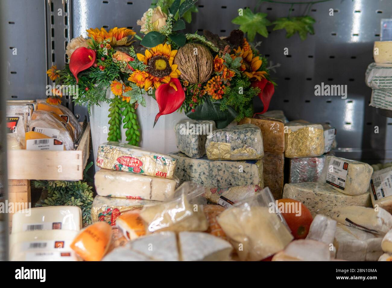 Ausgefallene Käse- und Blumenauflage in Nordthailand Stockfoto