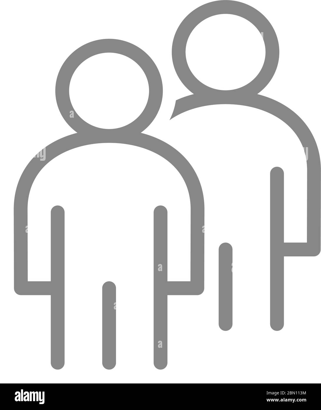 Symbol für zwei Benutzerprofilzeilen. Paar, Verknüpfungen Stock Vektor