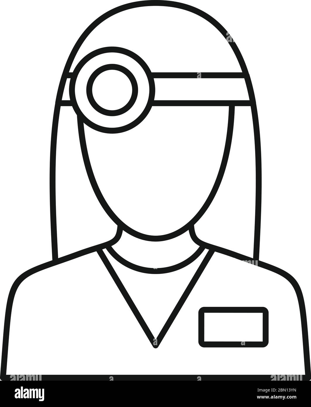 Augenuntersuchung Arzt Symbol. Outline Augenuntersuchung Arzt Vektor-Symbol für Web-Design isoliert auf weißem Hintergrund Stock Vektor