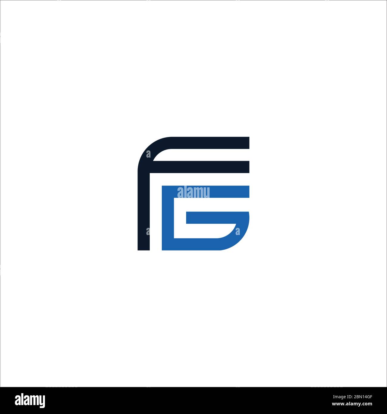 Vorlage für das FG-Logo oder das gf-Logo als Vektorgrafik Stock Vektor