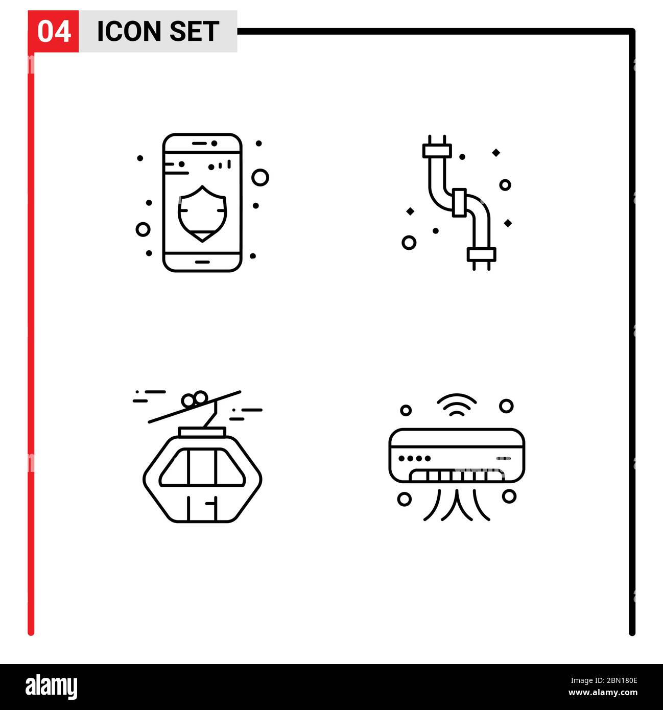 4 Kreative Ikonen Moderne Zeichen und Symbole von Daten, kanada, mechanisch, Sanitär, skandinavien editierbare Vektor-Design-Elemente Stock Vektor