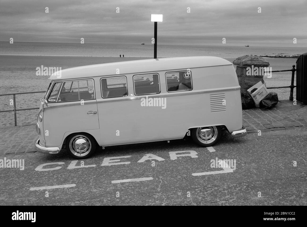 VW Campervan, Tynemouth Stockfoto