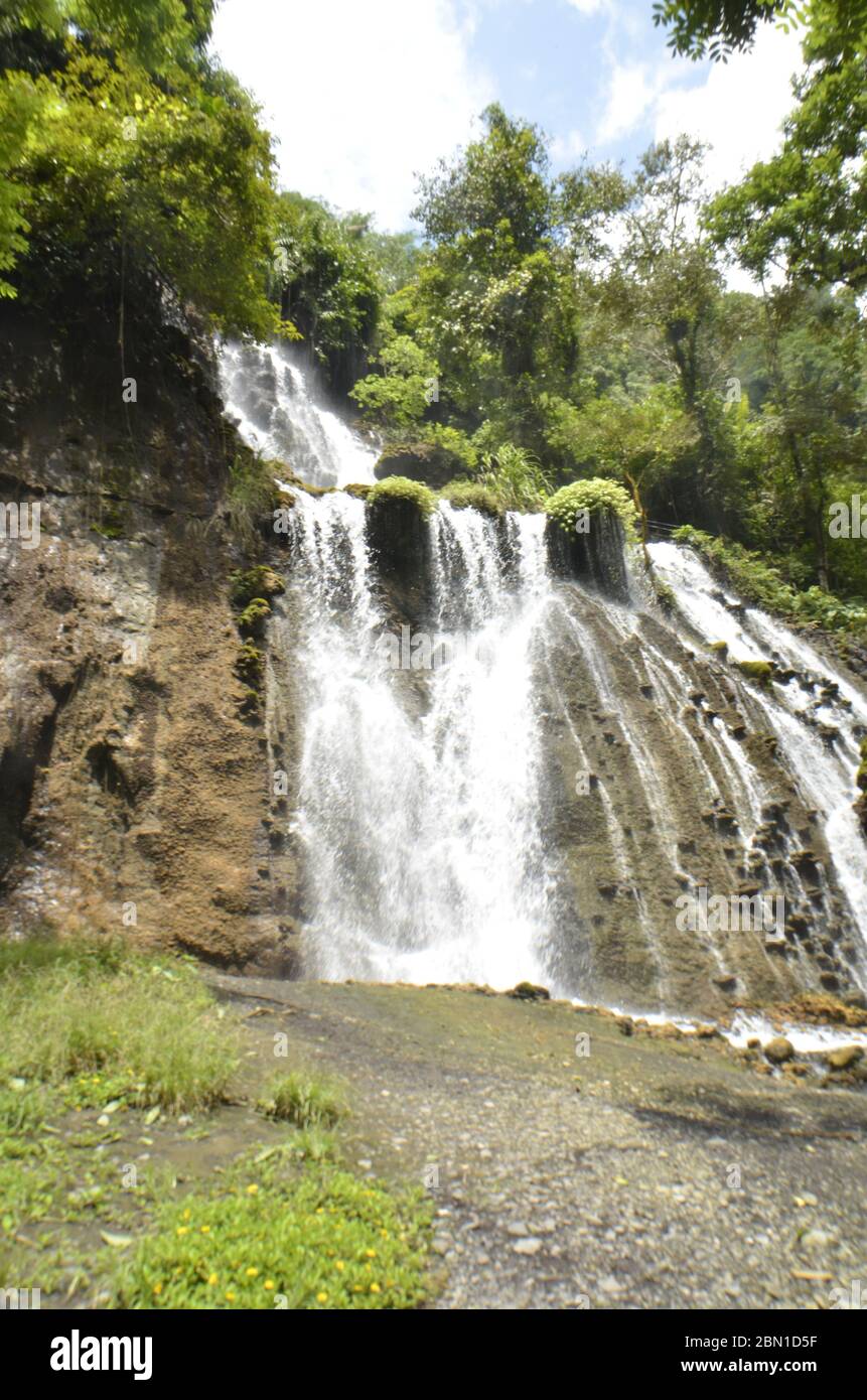 Canyon Wanderweg im Tumpak Sewu Wasserfall Stockfoto