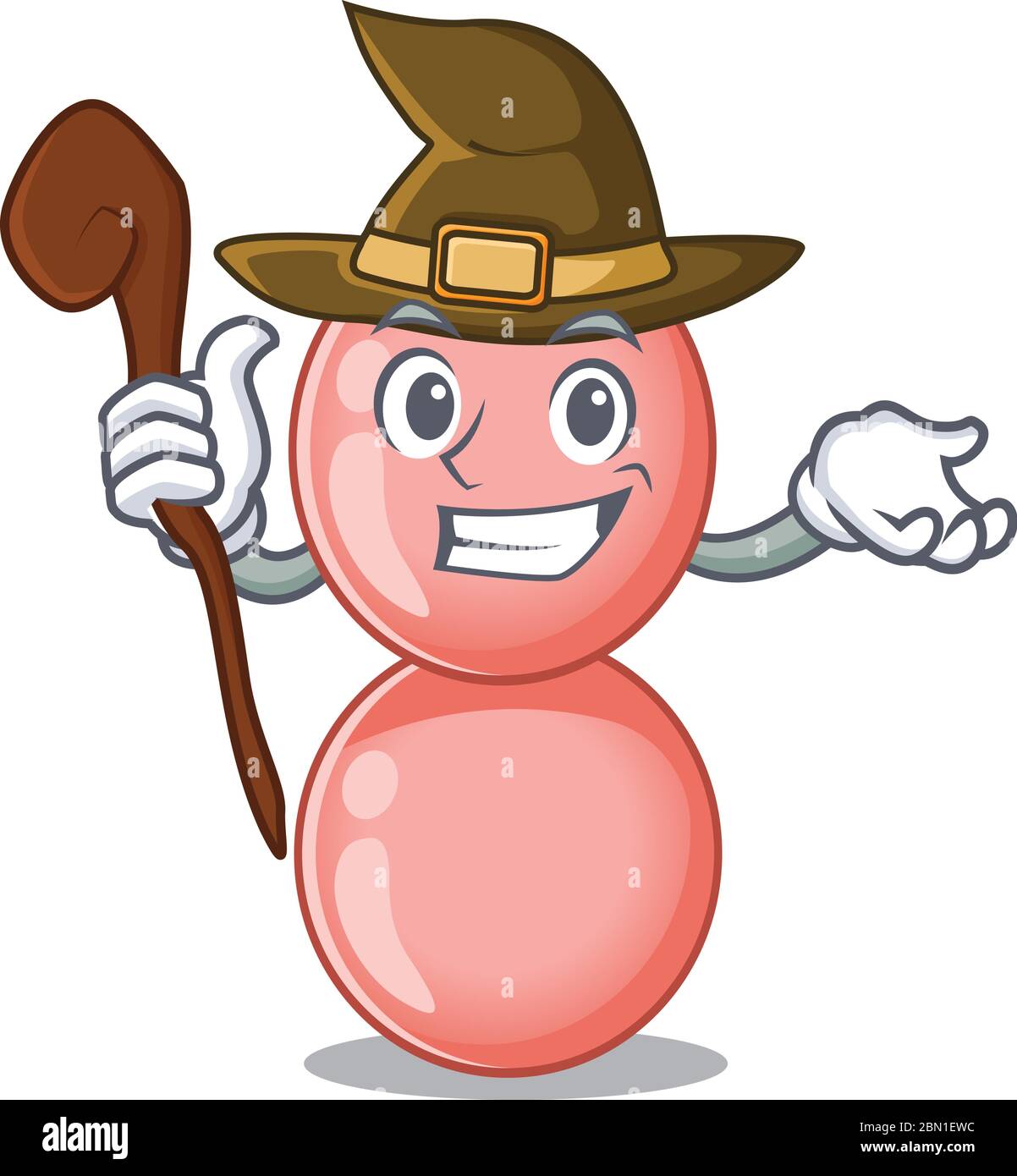 Neisseria gonorrhoeae hinterhältig und knifflige Hexe Cartoon-Charakter Stock Vektor