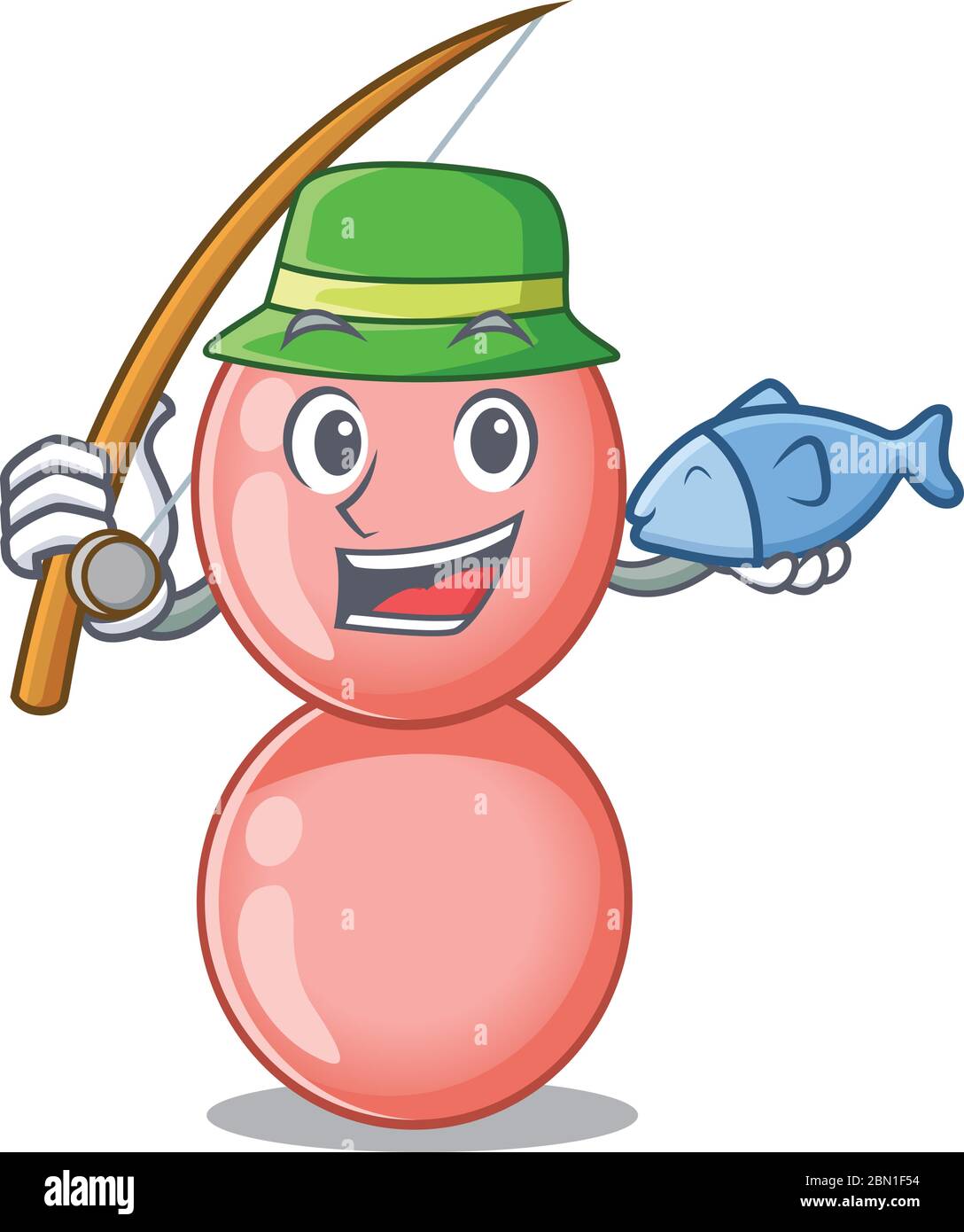 Cartoon Design Konzept von neisseria gonorrhoeae beim Angeln Stock Vektor