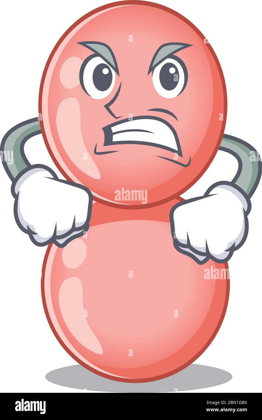 Maskottchen Design Konzept von neisseria gonorrhoeae mit wütenden Gesicht Stock Vektor